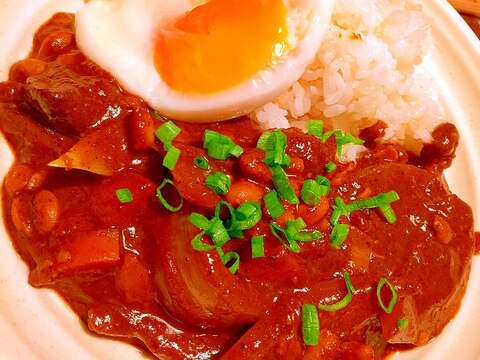 新玉葱と生椎茸のヘルシー辛口!納豆八丁味噌カレー